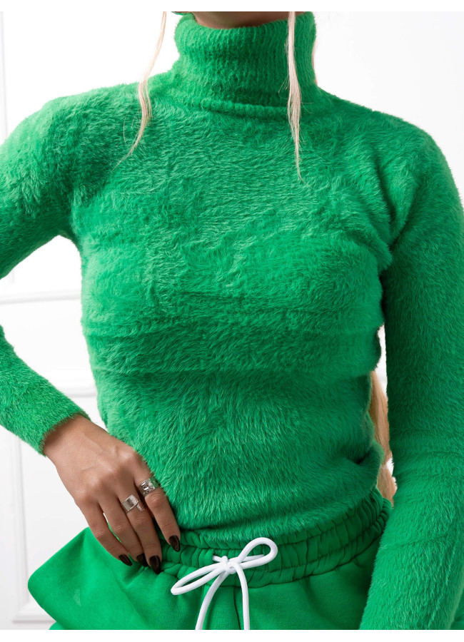 CYRINE JUNGLE GREEN KNITTED BLOUSE