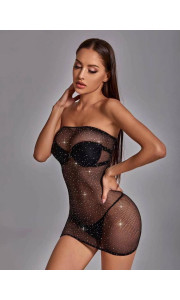 ΔΙΧΤΥΩΤΟ BABYDOLL ΜΕ ΣΤΡΑΣ - VERONIKY