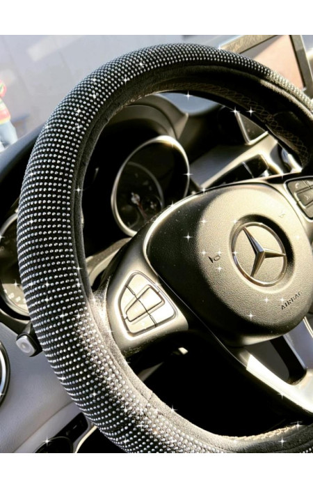 STEERING WHEEL COVER WITH RHINESTONES