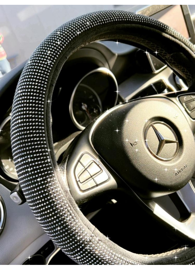STEERING WHEEL COVER WITH RHINESTONES