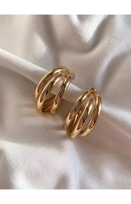 TRIPLE GOLD HOOP EARRINGS