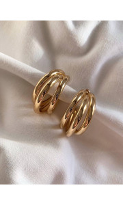 TRIPLE GOLD HOOP EARRINGS