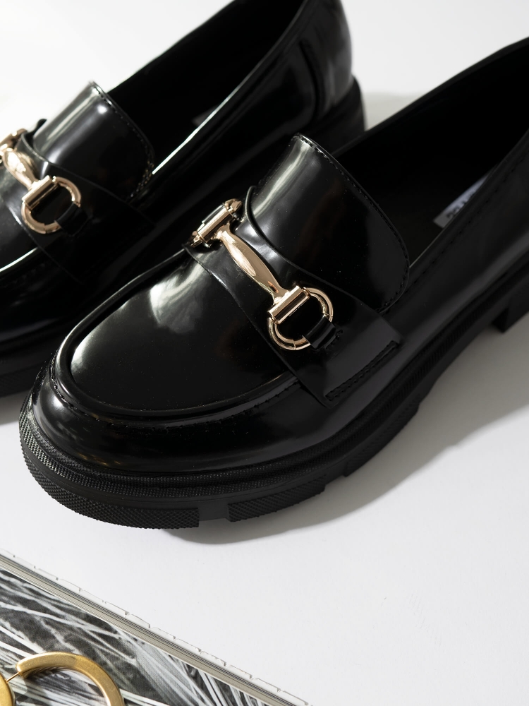 MARS BLACK LEATHER LOAFERS