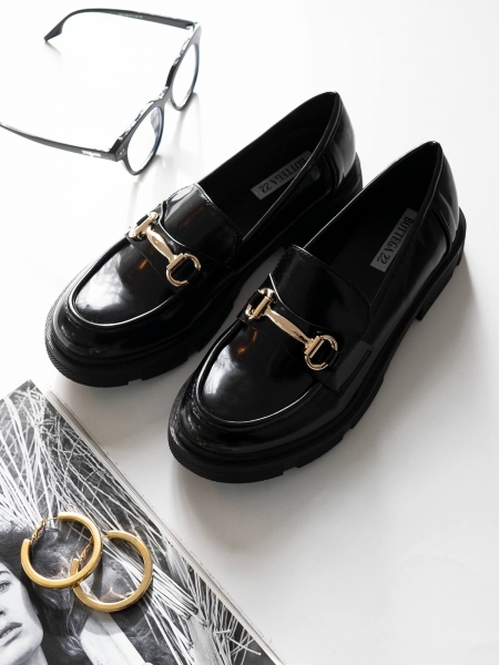 MARS BLACK LEATHER LOAFERS