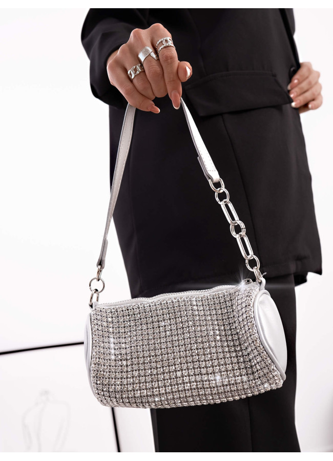 KATRIN CRYSTALS SILVER HANDBAG