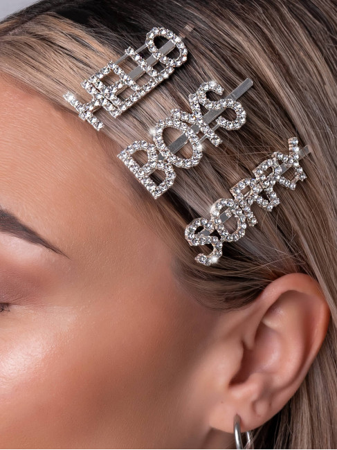 SORRY BOYS STRASS HAIRCLIP SET OF 3