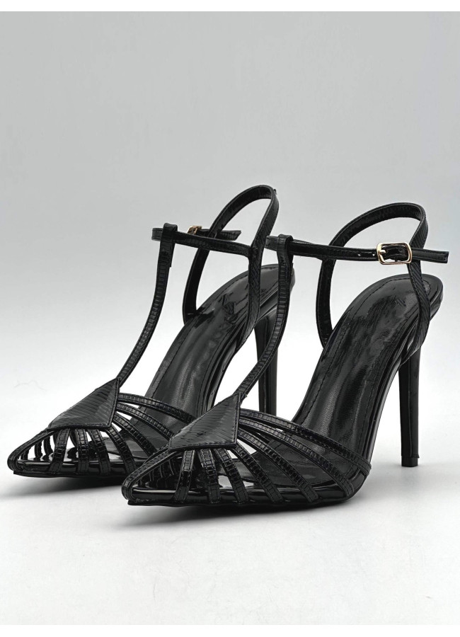 AUBRIE BLACK STRAPY PUMPS
