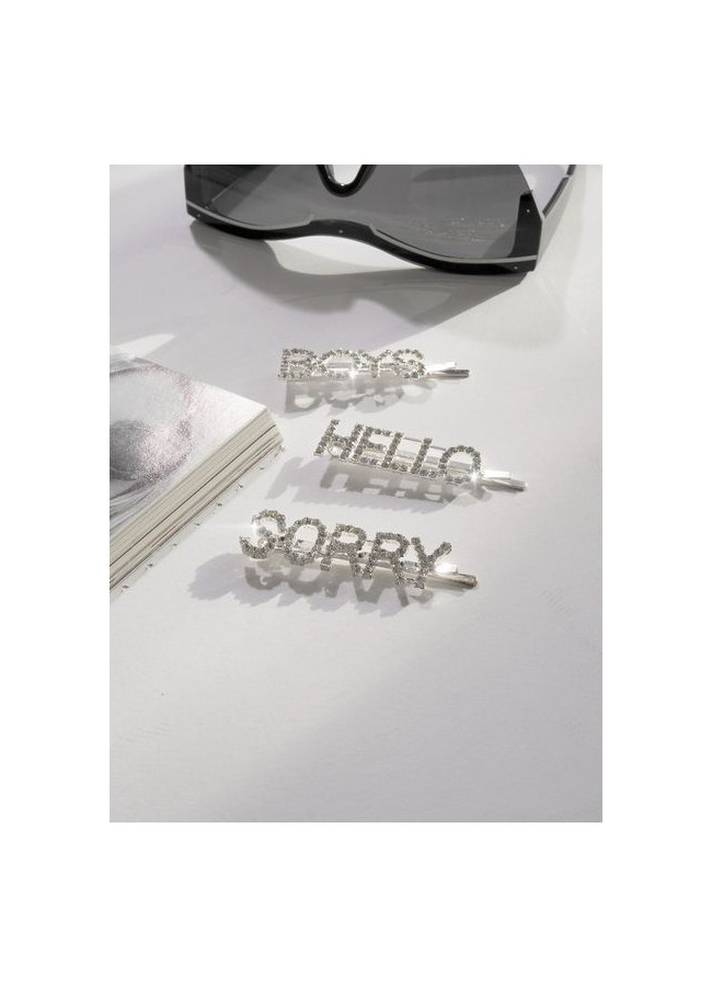 SORRY BOYS STRASS HAIRCLIP SET OF 3
