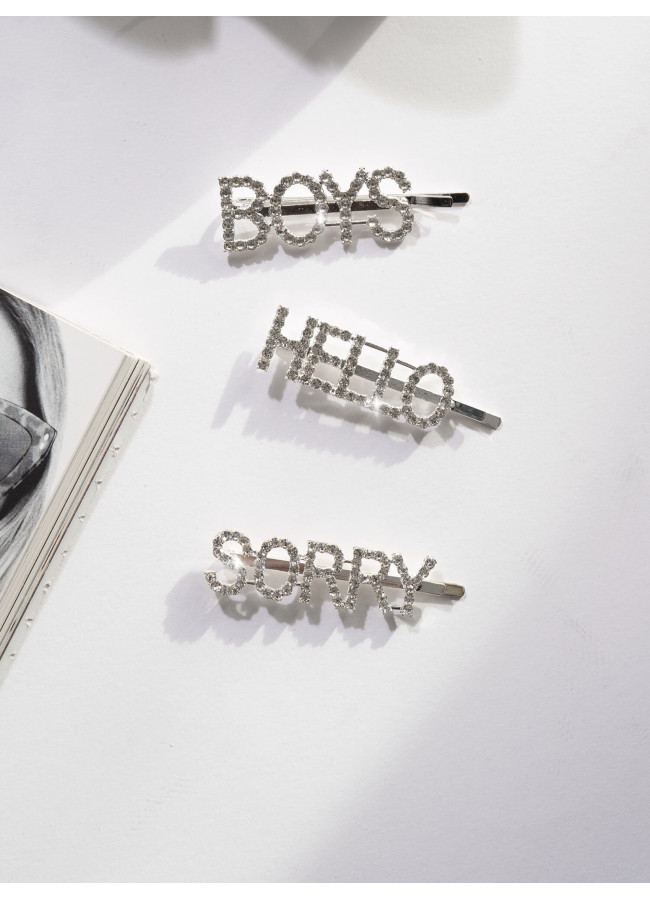 SORRY BOYS STRASS HAIRCLIP SET OF 3