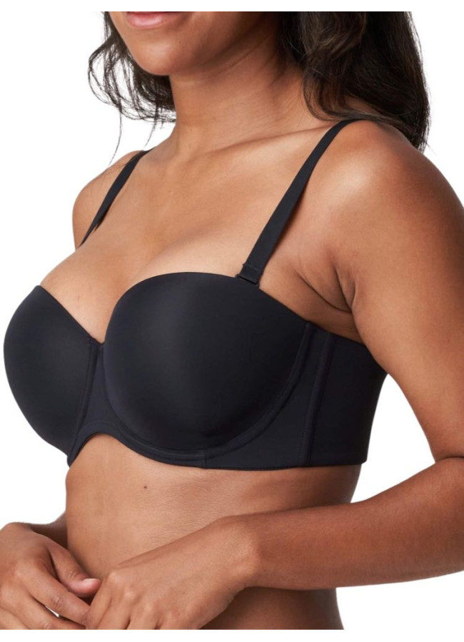 ZION BLACK STRAPLESS BRA