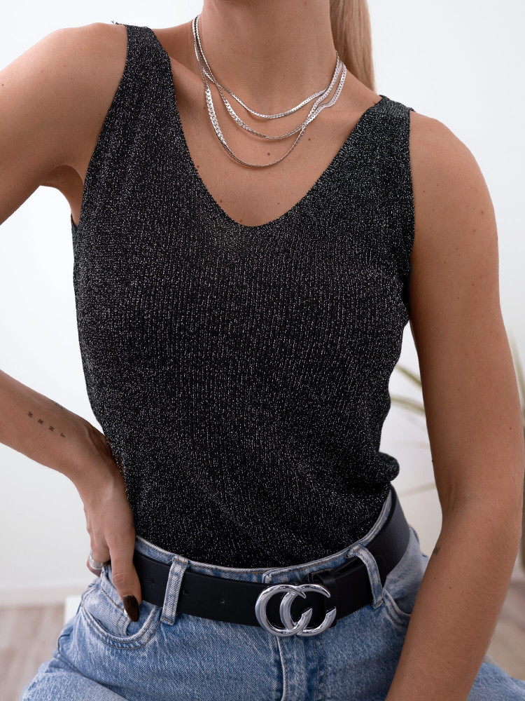 NEPTUNE BLACK LUREX TOP