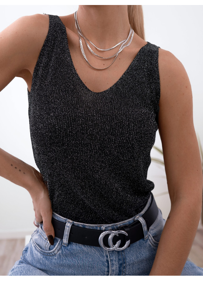 NEPTUNE BLACK LUREX TOP