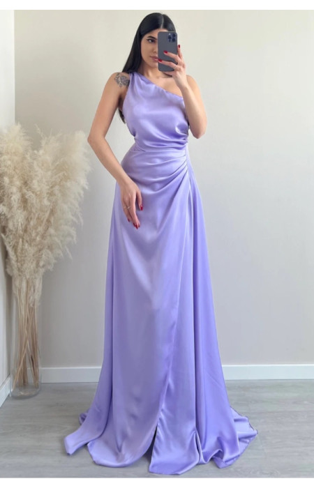 ARTESY  MAXI LILAC SATIN DRESS