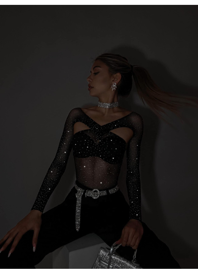 CORA NET STRASS BODYSUIT