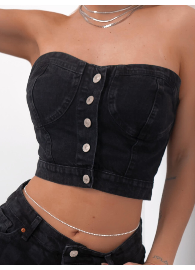 GETCHEN BLACK JEAN TOP