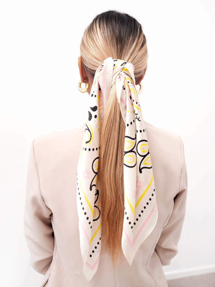 CREAM SATIN FOULARD