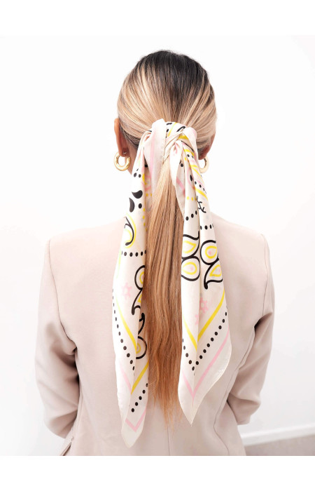 CREAM SATIN FOULARD