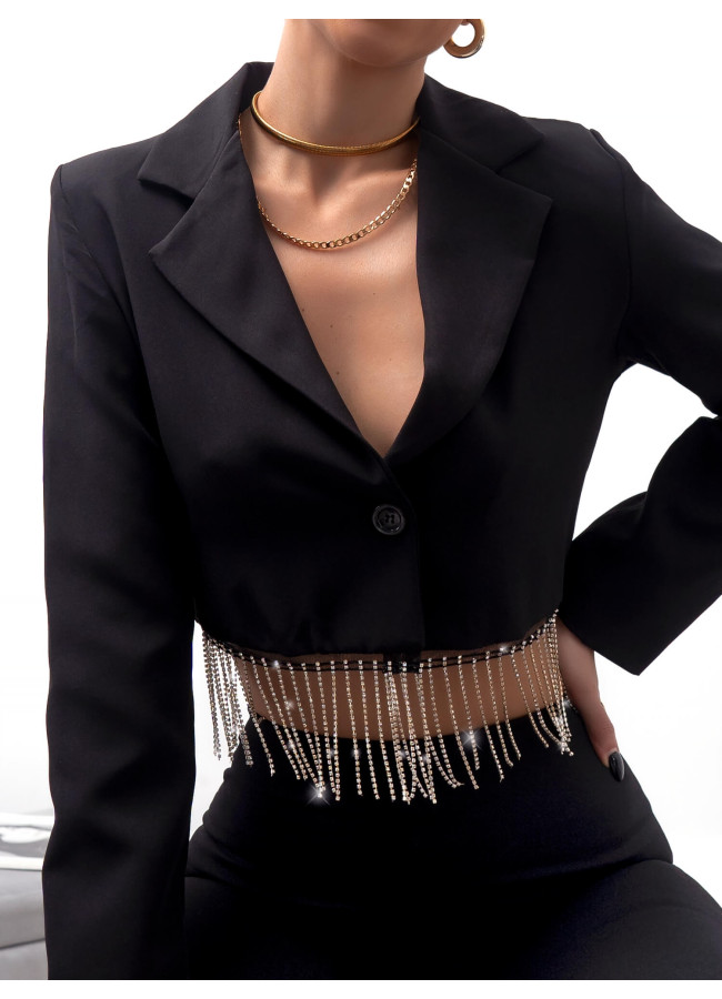 KRISTI CROP BLACK BLAZER