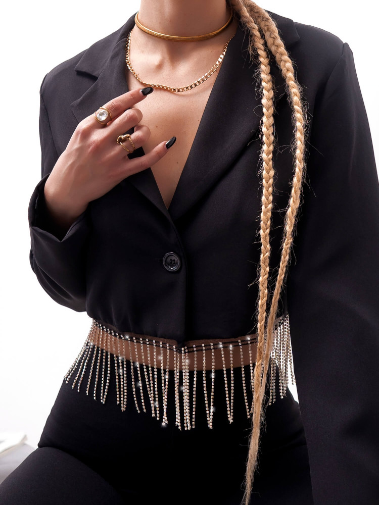 KRISTI CROP BLACK BLAZER