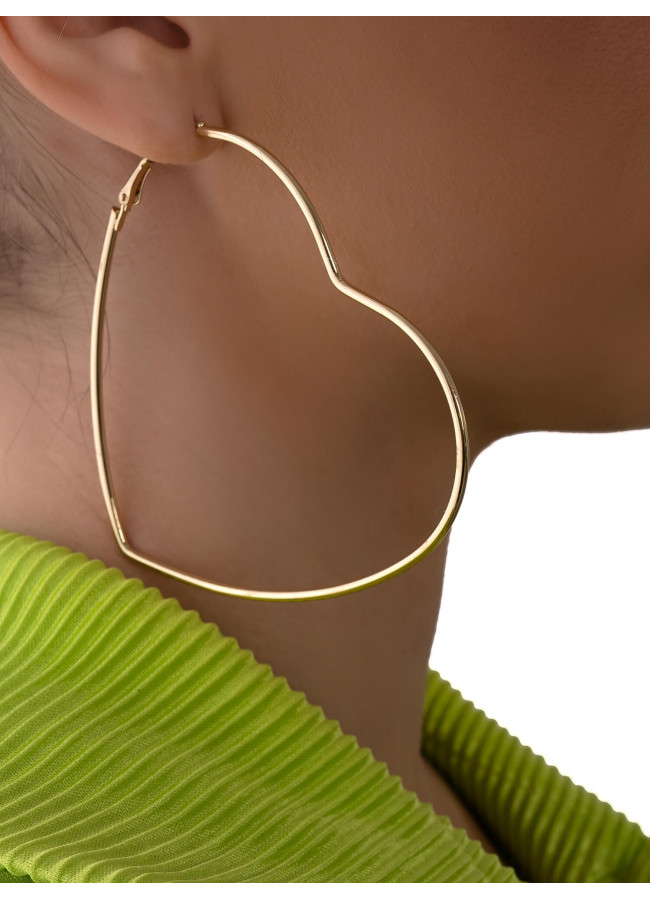 HEARTBEAT BIG HOOP GOLD EARRINGS