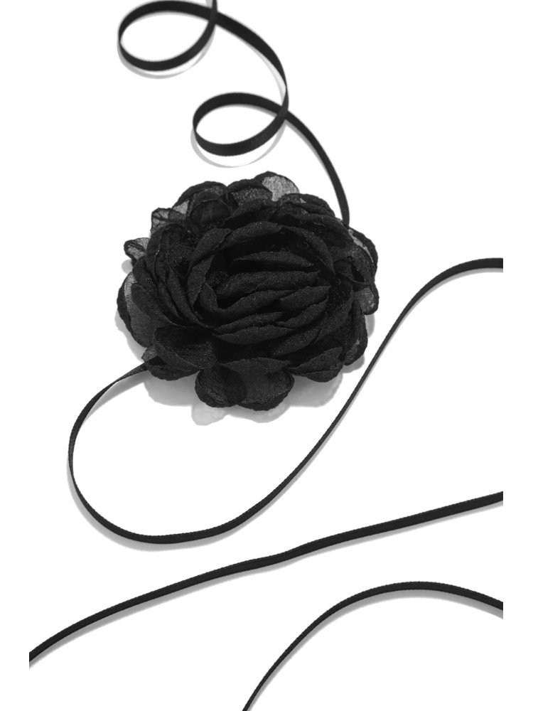 FLOWER BLACK CHOKER