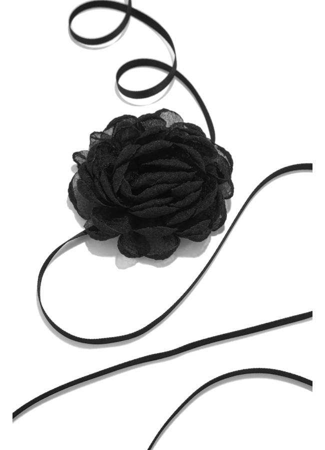 FLOWER BLACK CHOKER