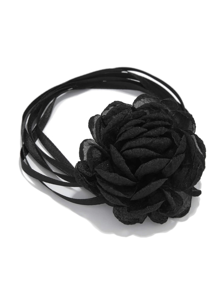 FLOWER BLACK CHOKER