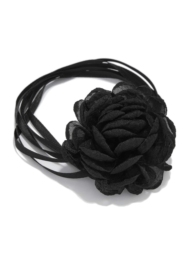 FLOWER BLACK CHOKER