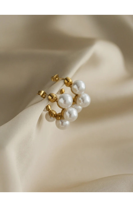 PEARLITA  HOOP EARRINGS