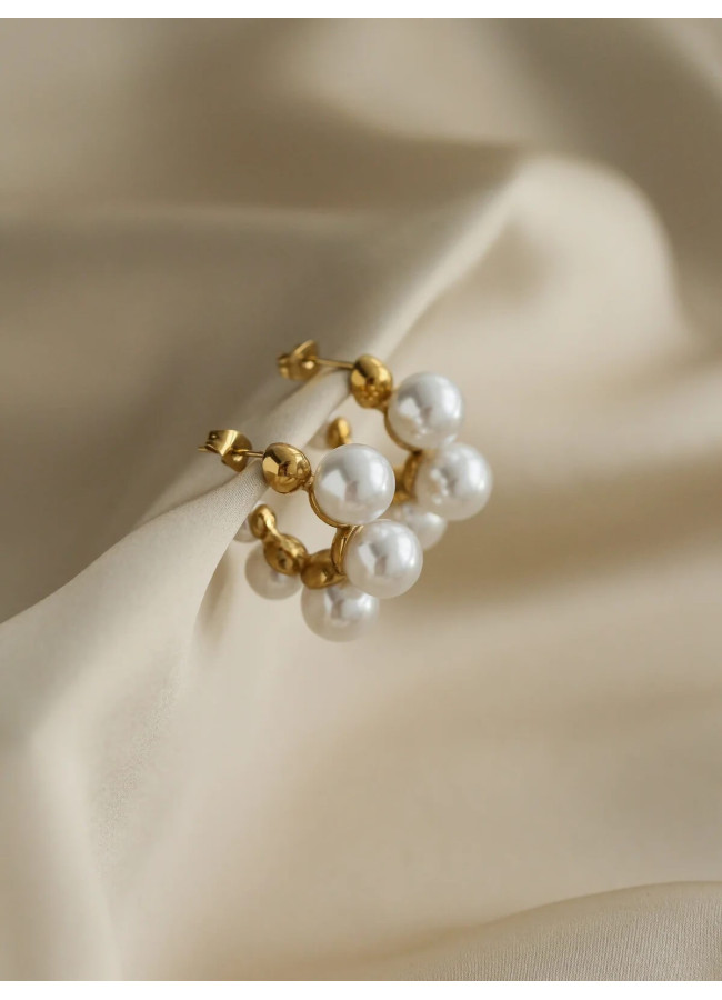 PEARLITA  HOOP EARRINGS