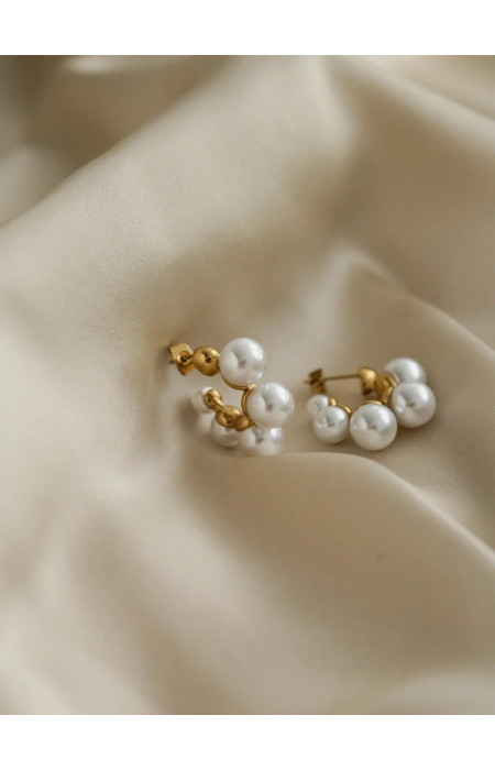 PEARLITA  HOOP EARRINGS