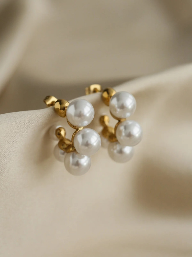 PEARLITA  HOOP EARRINGS