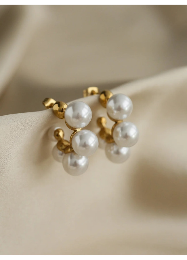 PEARLITA  HOOP EARRINGS