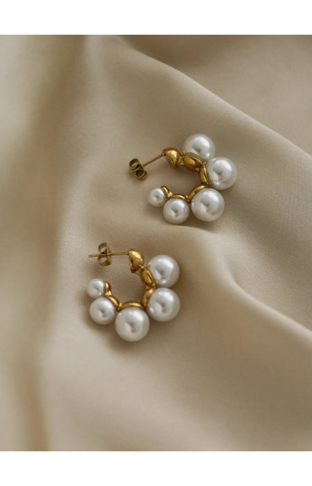 PEARLITA  HOOP EARRINGS