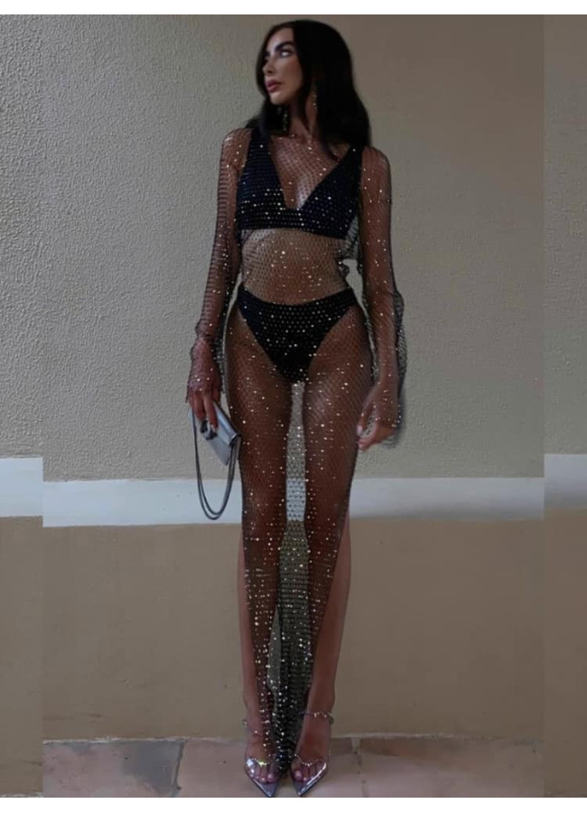 COACHELLA STRASS NET DIAMOND DRESS