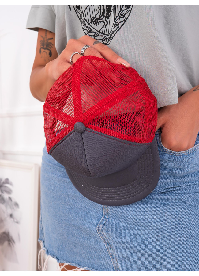 TRUCKER  RED GREY HAT