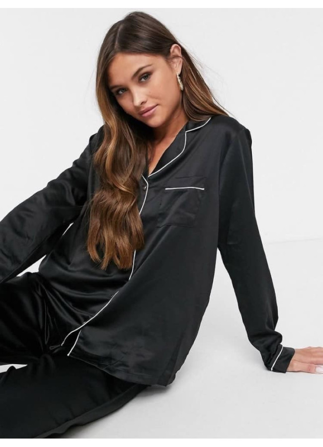 MILLER BLACK SATIN PYJAMA