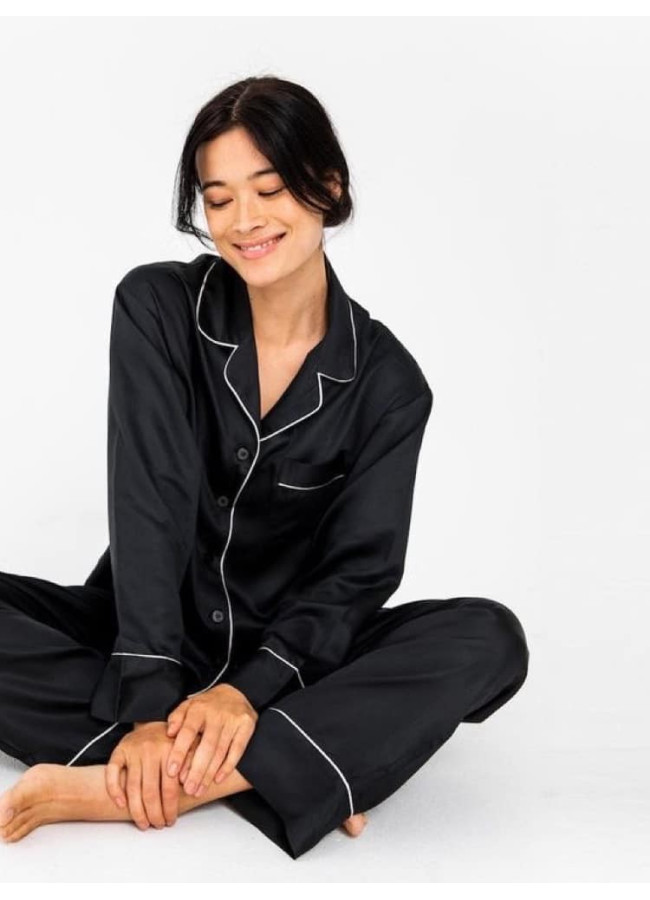 MILLER BLACK SATIN PYJAMA