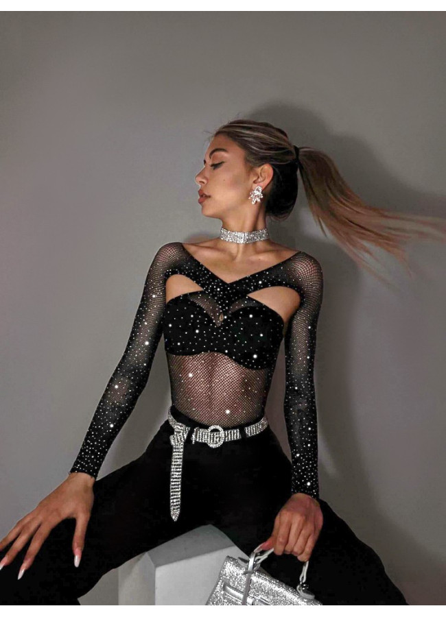 CORA NET STRASS BODYSUIT