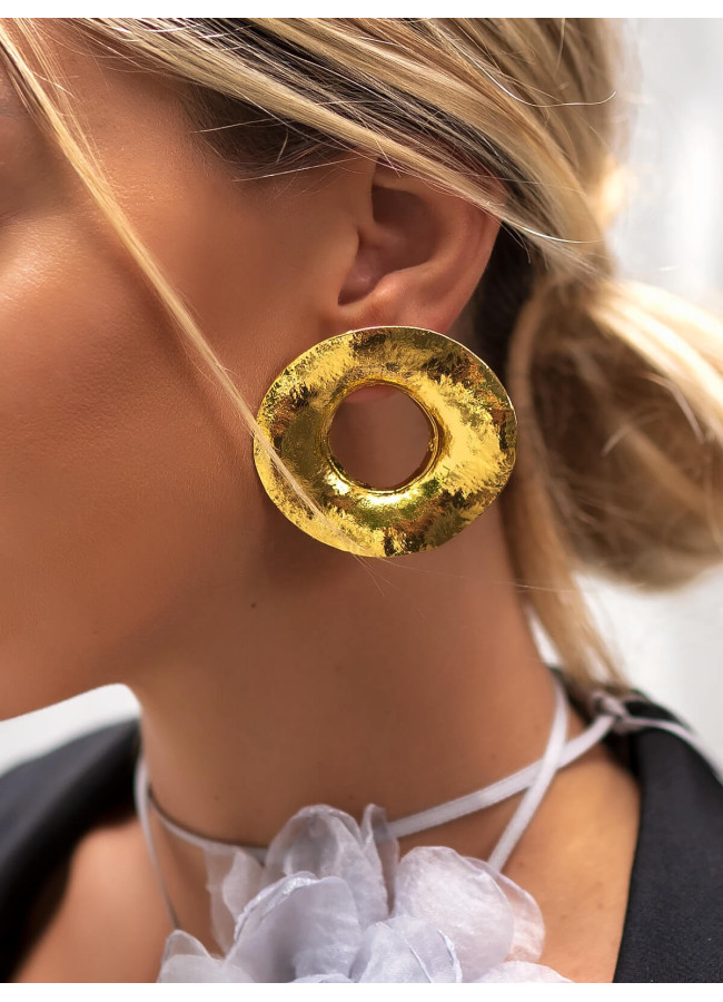 CΙRCLE GOLD EARRINGS