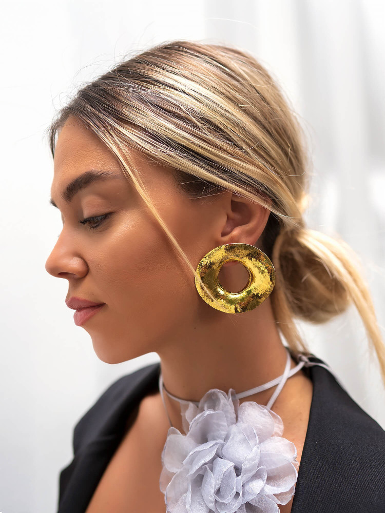 CΙRCLE GOLD EARRINGS