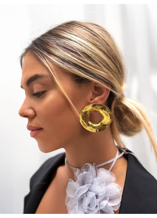 CΙRCLE GOLD EARRINGS