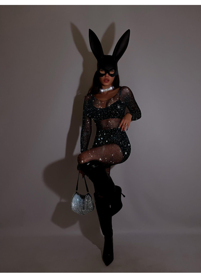 FANTASIA BLACK BODYSTOCKING