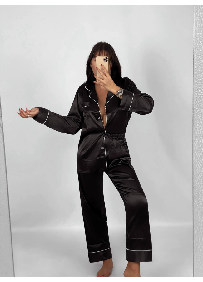 MILLER BLACK SATIN PYJAMA