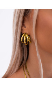 TRIPLE GOLD HOOP EARRINGS