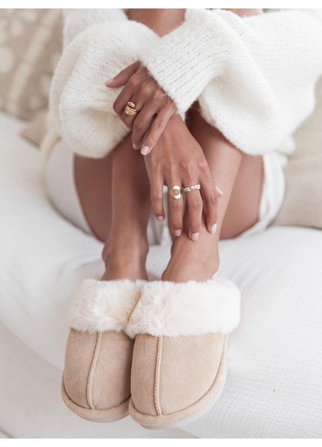 LILY BEIGE SLIPPERS