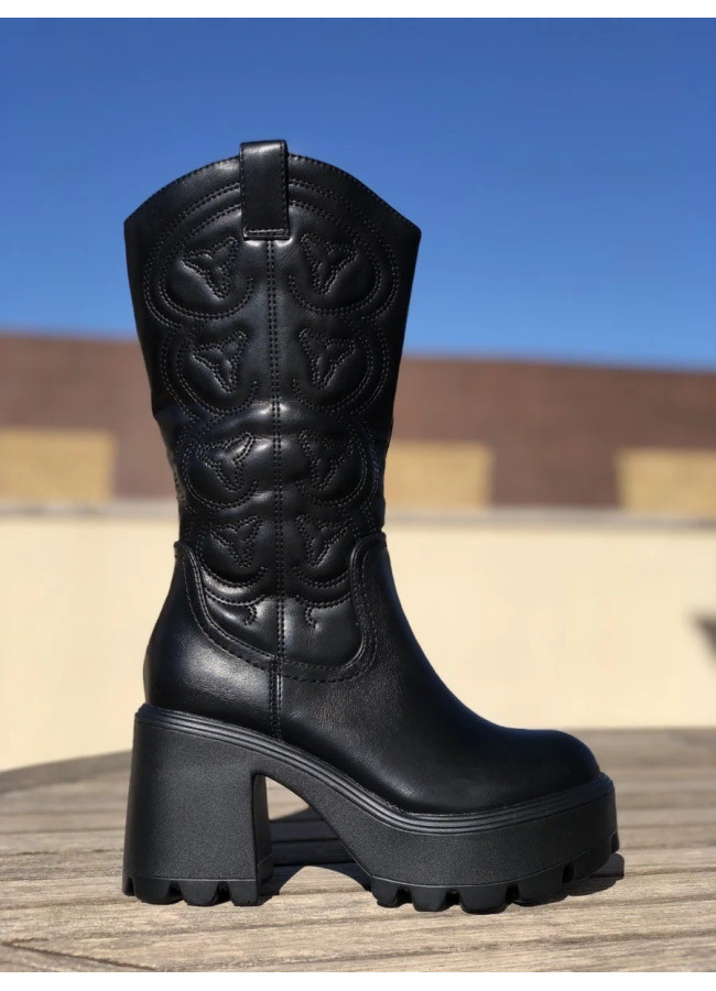 LUKE BLACK COWBOY BOOTIES