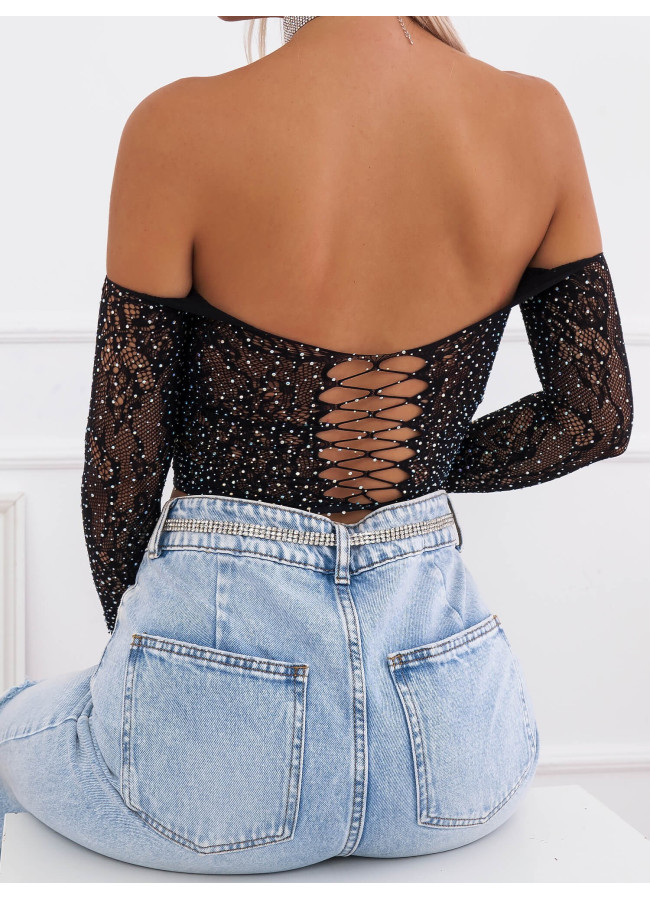 LUANA BLACK NET BLOUSE