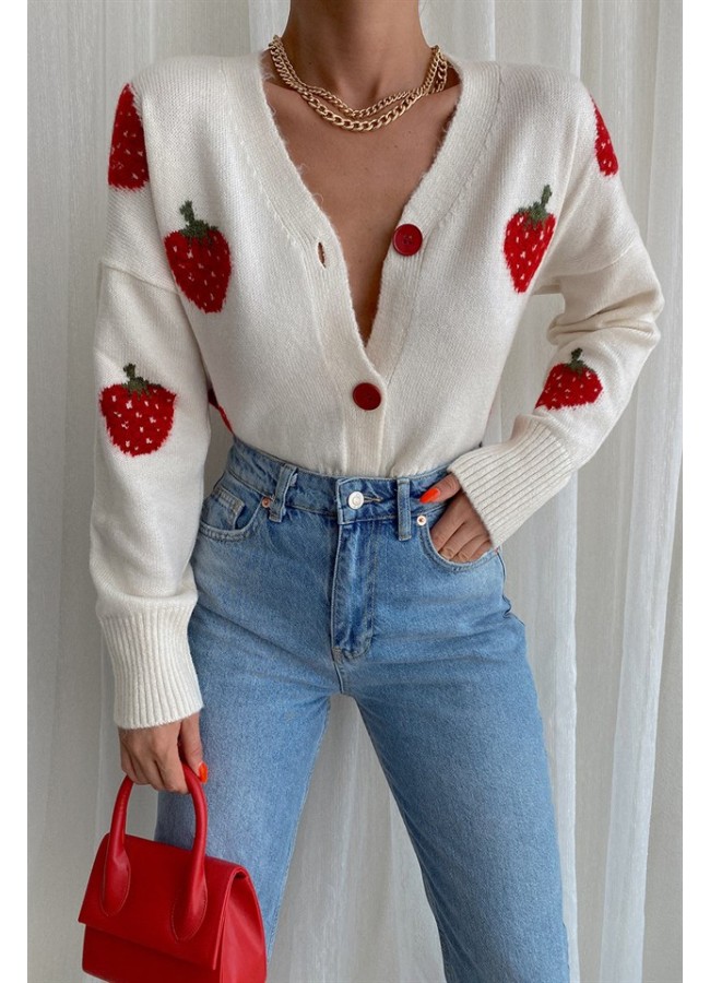 STRAWBERRIES KNITTED JACKET