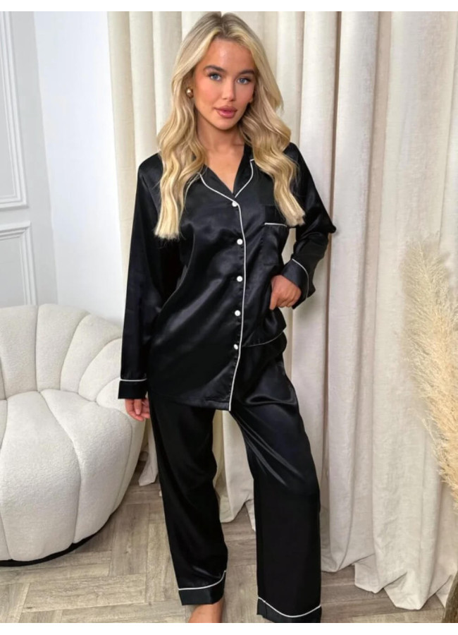 MILLER BLACK SATIN PYJAMA